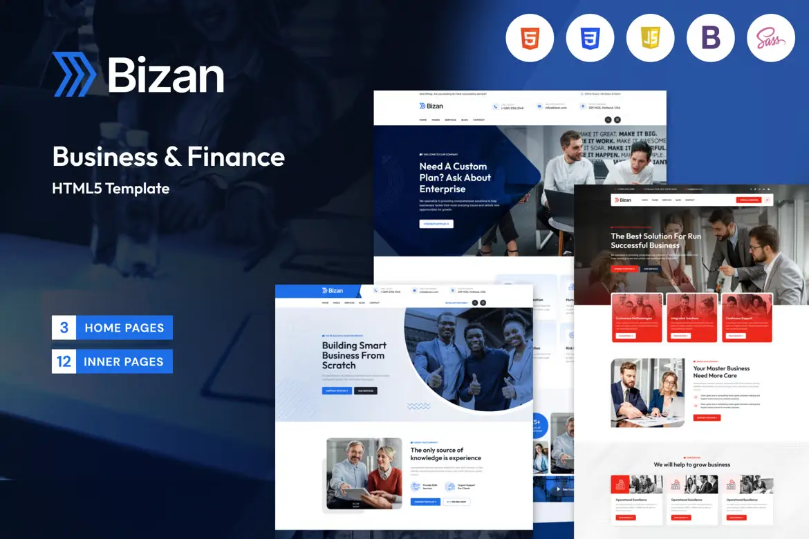 Giao diện Bizan Business Finance Html5 Template