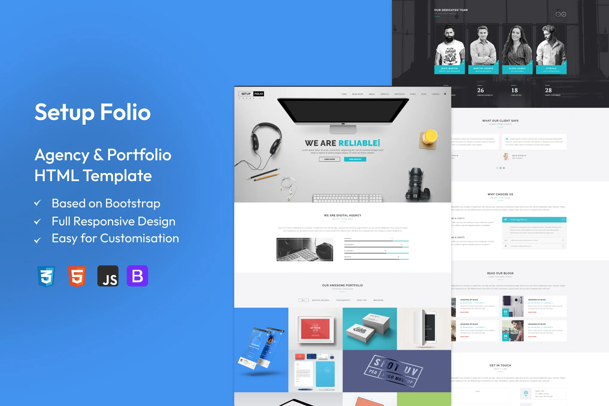 Giao diện Setup Folio – Mẫu website portfolio cho agency kỹ thuật số