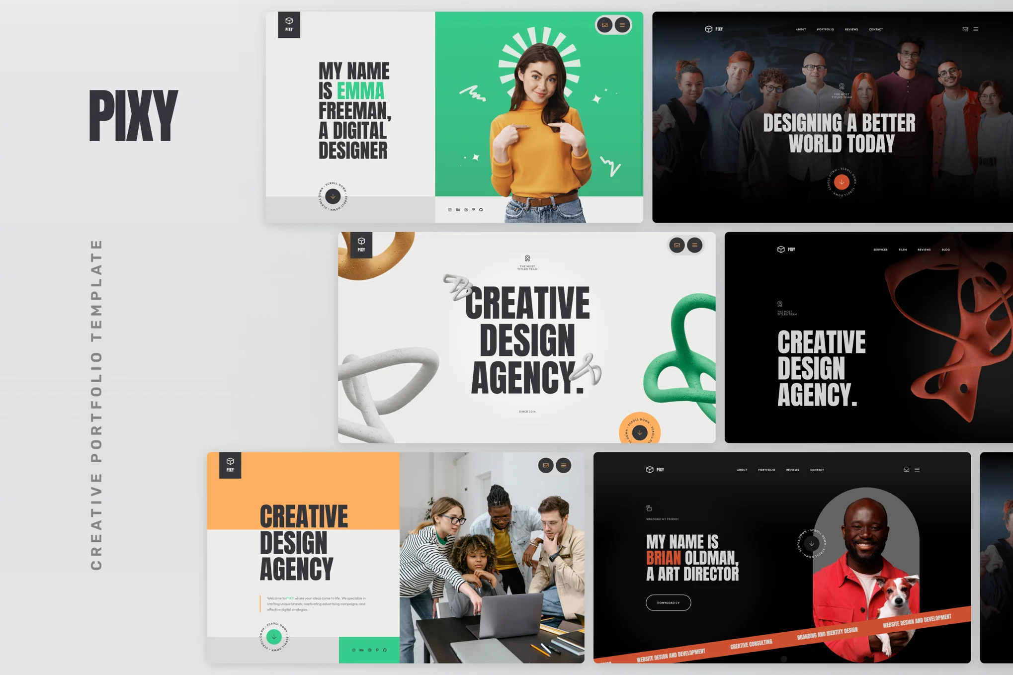 Giao diện Pixy Creative Portfolio Template
