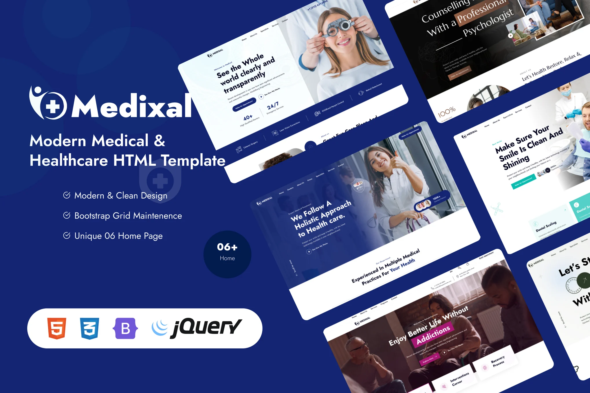 Preview of Medixal Modern Medical Healthcare HTML Template