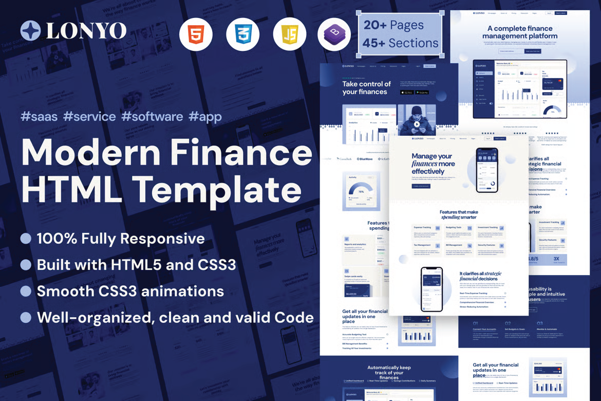 Giao diện Lonyo Sass And Software Html Template