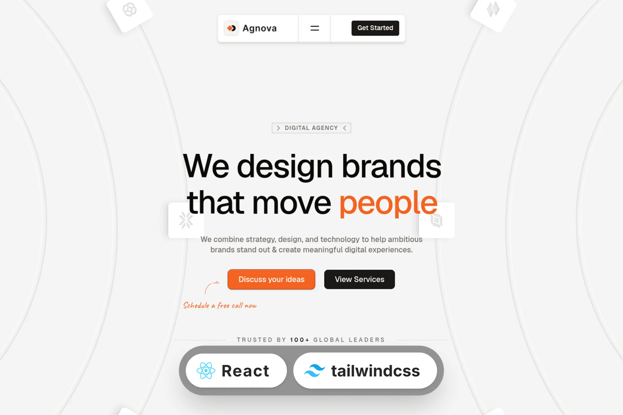 Giao diện Agnova – Mẫu website portfolio và agency sáng tạo