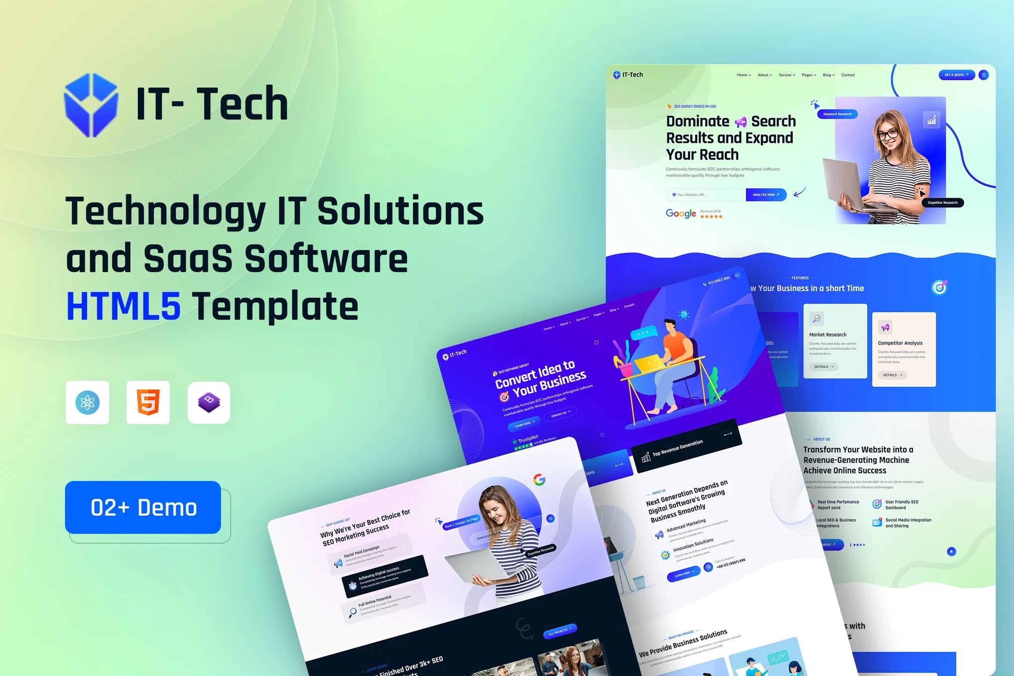 Giao diện It Tech Technology It Solutions Saas Software