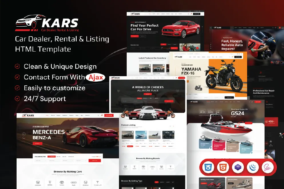 Preview of Kars Car Listing Html Template