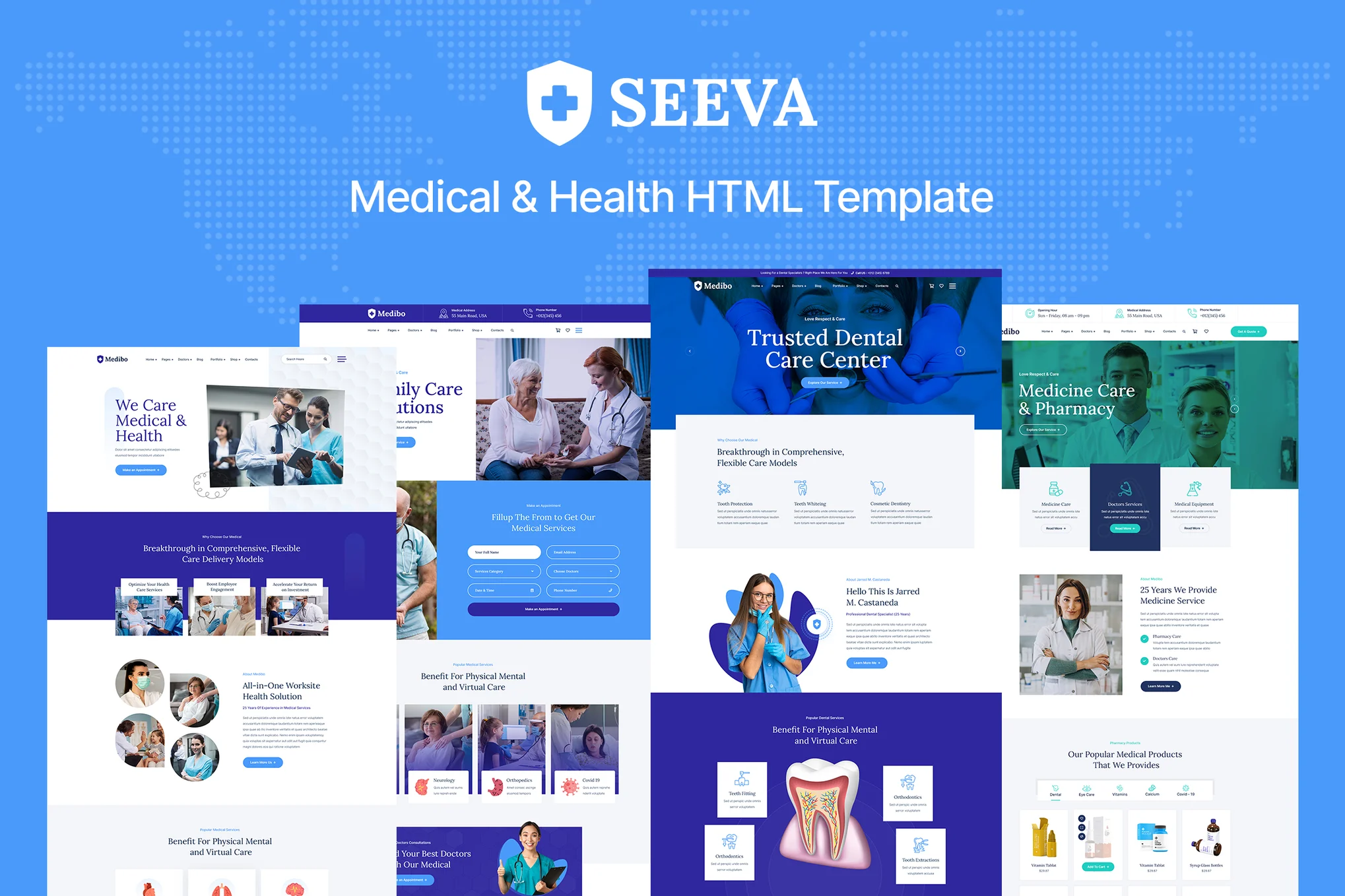 Preview of Seeva Medical Healthcare Service HTML Template