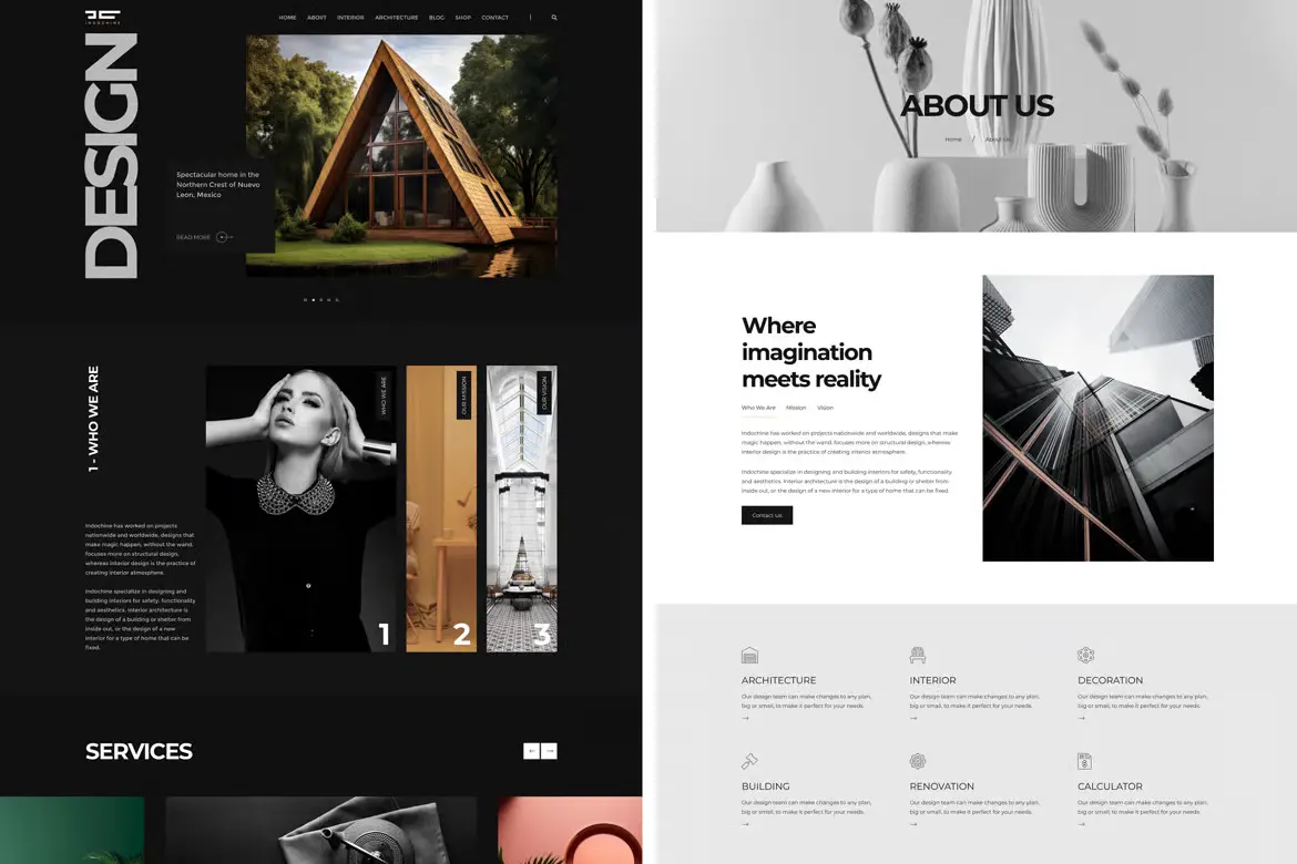 Giao diện Indochine Architecture Interiors Html Template