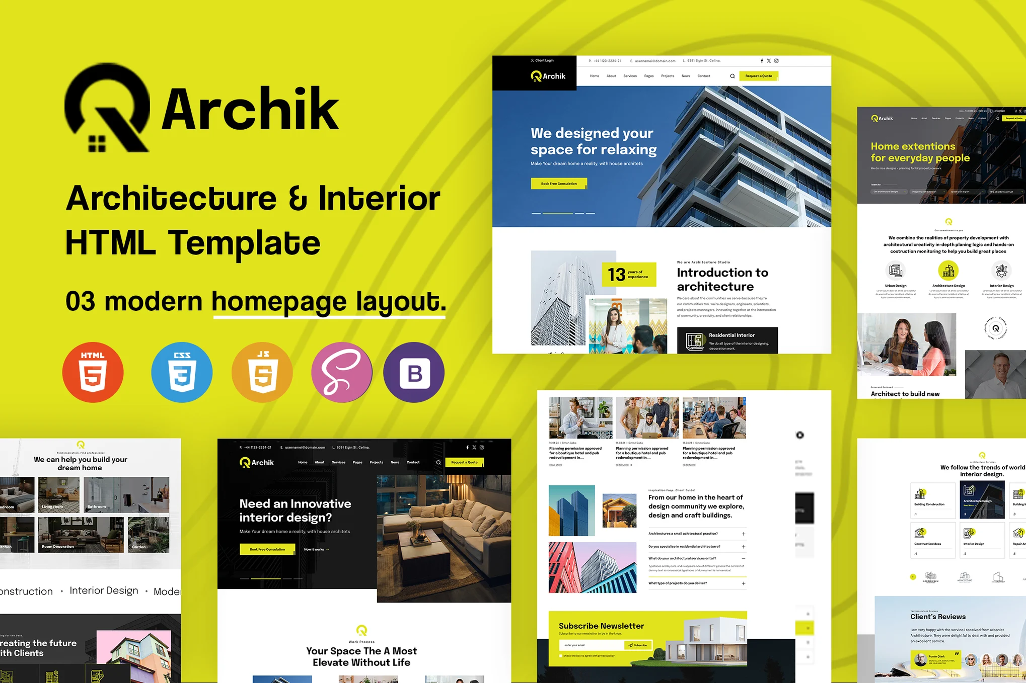 Giao diện Archik Architecture Interior Html Template