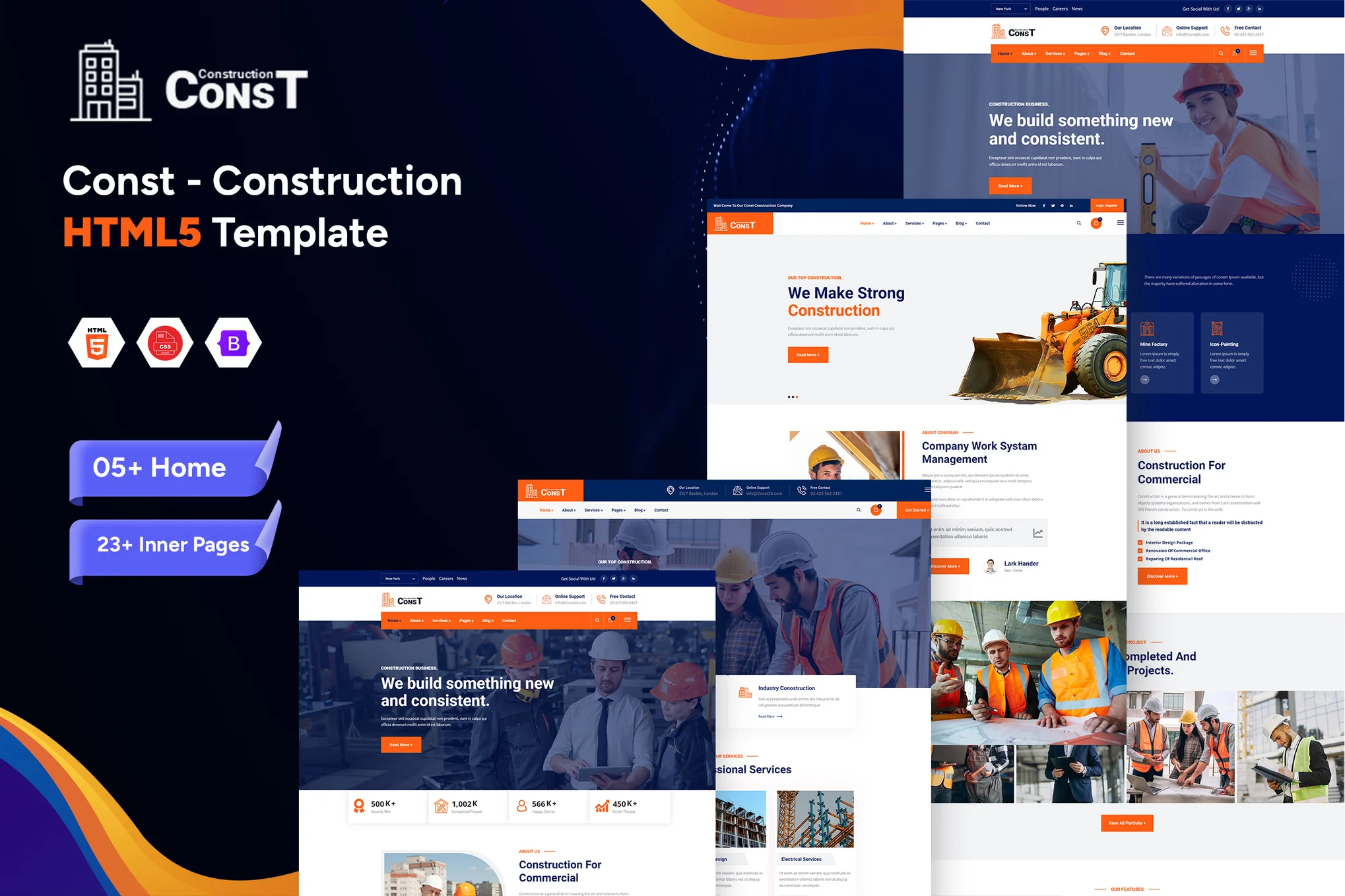 Giao diện Const Construction Html5 Template